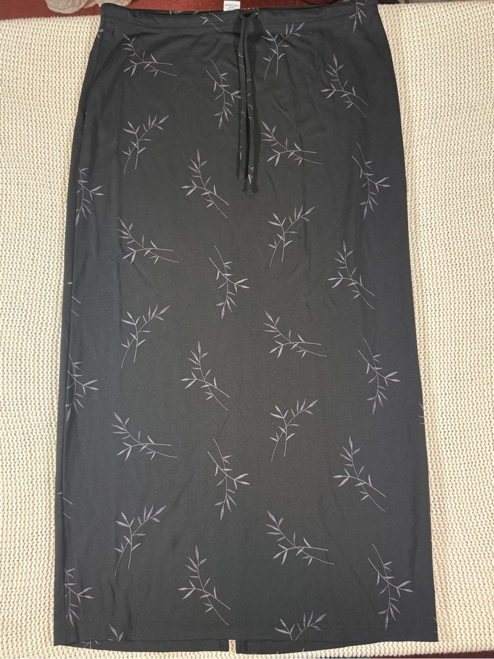 Vintage Y2K GAP 2000 Black Botanical Maxi Skirt Size M